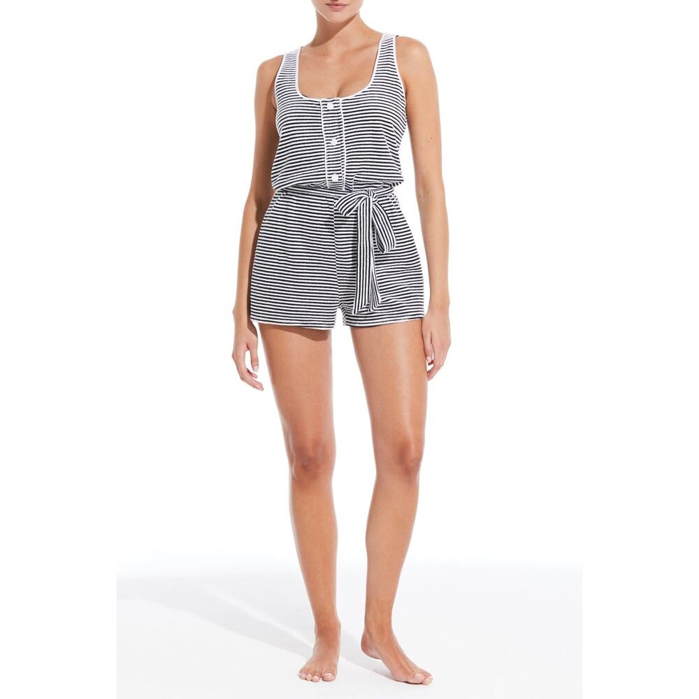 Solid & Striped 'The Poppy' Black Romper Size S